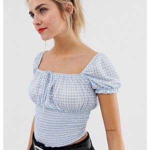 Bershka Gingham Crop Top